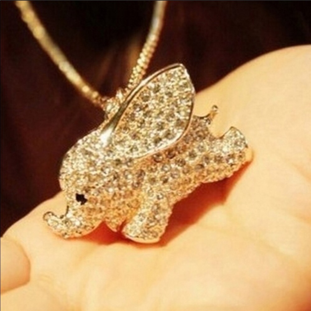 Baby Elephant Dumbo Inspired Swarovski Necklace